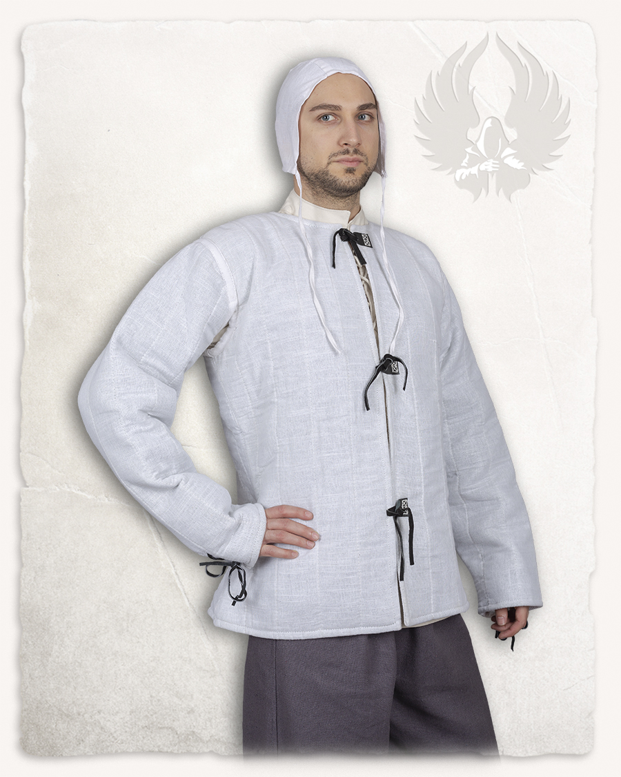 Aulber gambeson jacket linen white